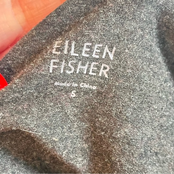 Eileen Fisher Small Ruched Front 3/4 Sleeve Taupe Midi Dress Stretchy Minimalist - Picture 3 of 6